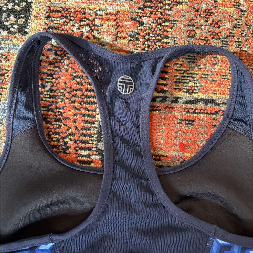 TORY BURCH SPORT Mesh Paneled Stretch Jersey Sports Bra - Women’s Size XS - Picture 3 of 5